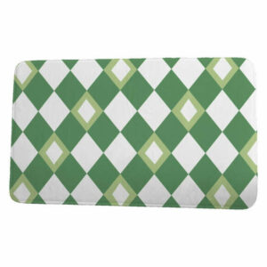 Palm Beach Harlequin Geometric Print Bath Mat, Green, 21"x34"