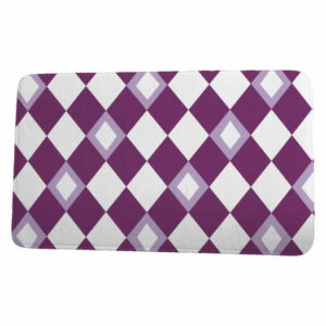 Palm Beach Harlequin Geometric Print Bath Mat, Purple, 17"x24"