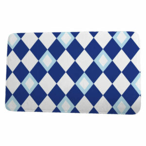 Palm Beach Harlequin Geometric Print Bath Mat, Royal Blue, 17"x24"