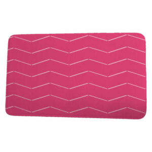 Palm Beach Harlequin Stripe Geometric Print Bath Mat, Pink/Fushcia, 21