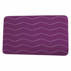 Palm Beach Harlequin Stripe Geometric Print Bath Mat, Purple, 17"x24"