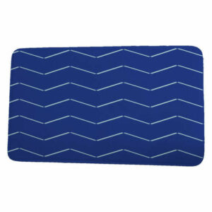 Palm Beach Harlequin Stripe Geometric Print Bath Mat, Royal Blue, 17"x