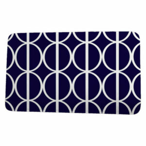 Palm Beach Ovals Go 'Round Geometric Print Bath Mat, Navy Blue, 17"x24