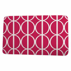 Palm Beach Ovals Go 'Round Geometric Print Bath Mat, Pink/Fushcia, 17"