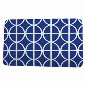 Palm Beach Ovals & Stripes Geometric Print Bath Mat, Royal Blue, 17"x2