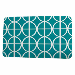 Palm Beach Ovals and Stripes Geometric Print Bath Mat, Blue, 17"x24"