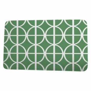 Palm Beach Ovals and Stripes Geometric Print Bath Mat, Green, 21"x34"