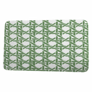 Palm Beach Rattan Geometric Geometric Print Bath Mat, Green, 21"x34"