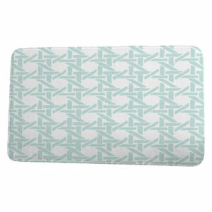 Palm Beach Rattan Geometric Geometric Print Bath Mat, Pale Blue, 21"x3