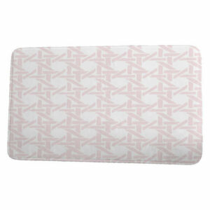 Palm Beach Rattan Geometric Geometric Print Bath Mat, Pink, 21"x34"