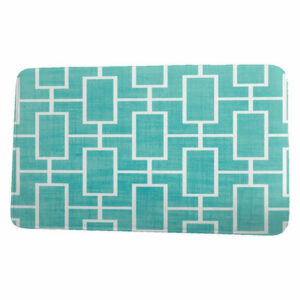 Palm Beach Screen Lattice Geometric Print Bath Mat, Blue, 21"x34"