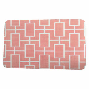 Palm Beach Screen Lattice Geometric Print Bath Mat, Coral, 21"x34"