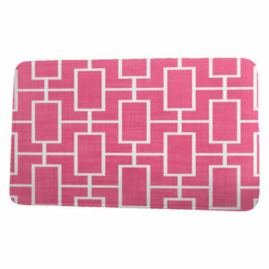 Palm Beach Screen Lattice Geometric Print Bath Mat, Pink/Fushcia, 17"x