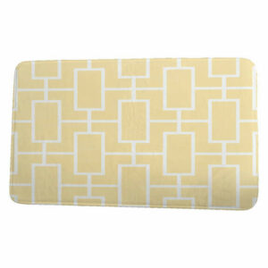 Palm Beach Screen Lattice Geometric Print Bath Mat, Yellow, 21"x34"