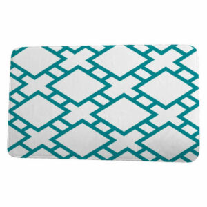 Palm Beach Square in St. Louis Geometric Print Bath Mat, Blue, 17"x24"