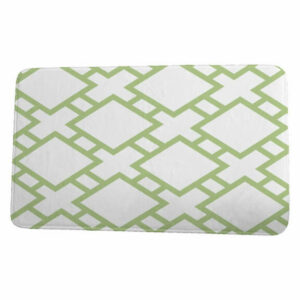 Palm Beach Square in St. Louis Geometric Print Bath Mat, Green, 21"x34