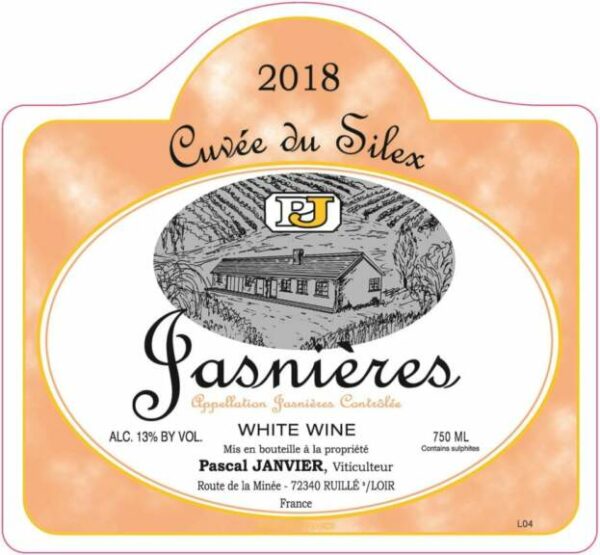 Pascal Janvier 2018 Jasnieres Cuvee Silex - Chenin Blanc White Wine