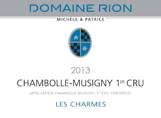 Patrice Rion 2013 Chambolle-Musigny Les Charmes Premier Cru - Pinot Noir Red Wine