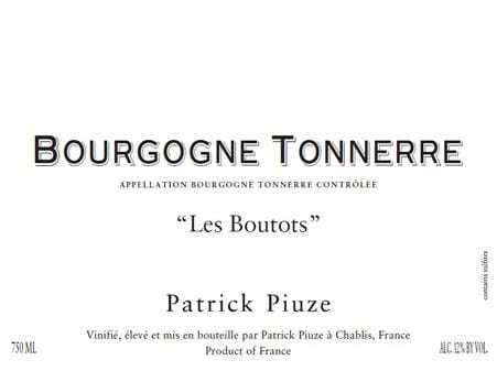 Patrick Piuze 2018 Bourgogne Tonnerre Les Boutots - Chardonnay White Wine