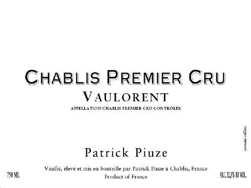 Patrick Piuze 2018 Chablis Vaulorent Premier Cru - Chardonnay White Wine