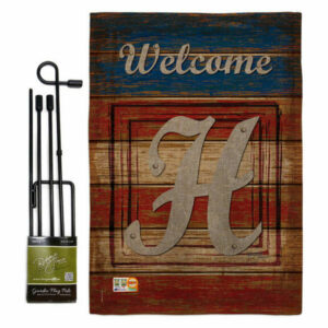 Patriotic H Initial Americana Patriotic Garden Flag Set