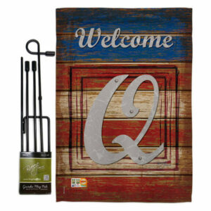 Patriotic Q Initial Americana Patriotic Garden Flag Set