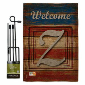 Patriotic Z Initial Americana Patriotic Garden Flag Set