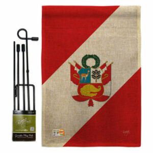 Peru Flags of the World Nationality Garden Flag Set