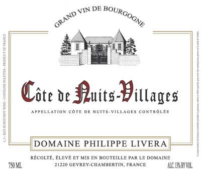 Philippe Livera 2016 Cote de Nuits Villages Vieilles Vignes - Pinot Noir Red Wine