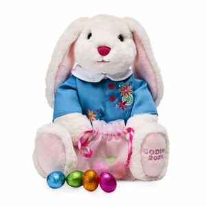 Plush Bunny with Chocolate Foil Easter Eggs Dark, Milk Chocolate