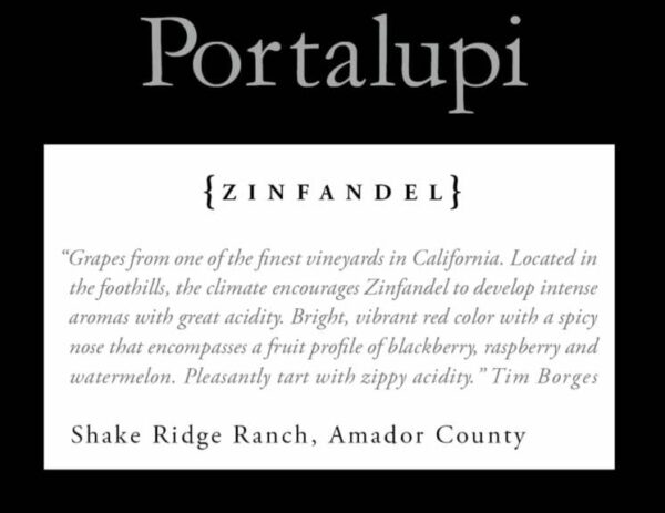 Portalupi 2017 Shake Ridge Ranch Zinfandel - Red Wine