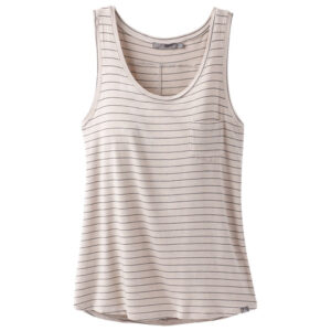 Prana Foundation Scoop Neck Tank - Women's Pebble Grey Heather Stripe