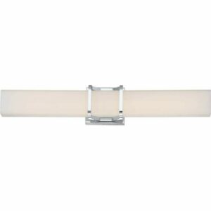 Quoizel PCAS8525 Axis LED 25" Wide Bathroom Bath Bar with Patterned/Etched Glass Polished Chrome Indoor Lighting Bathroom Fixtures Bath Bar