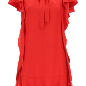 RED VALENTINO RUFFLED MINI DRESS 38 Red