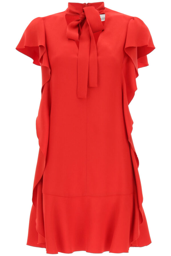 RED VALENTINO RUFFLED MINI DRESS 38 Red