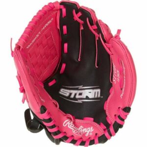 Rawlings Kids' Storm 10 in T-ball Infield Glove Black/Bright Pink - Softball Baseball Gloves And Mitts at Academy Sports - ACAST10BP-0/3