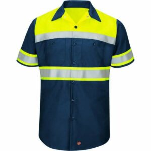 Red Kap Men's Hi-Visibility Colorblock Ripstop Type O Class 1 Work Shirt Bright Yellow, Medium - Men's Longsleeve Work Shirts at Academy Sports