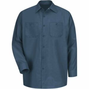 Red Kap Men's Long Sleeve Industrial Work Shirt Dark Blue, Small - Men's Longsleeve Work Shirts at Academy Sports