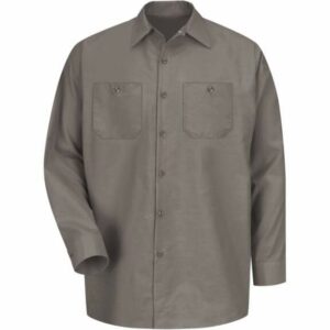 Red Kap Men's Long Sleeve Industrial Work Shirt Gray, Large - Men's Longsleeve Work Shirts at Academy Sports