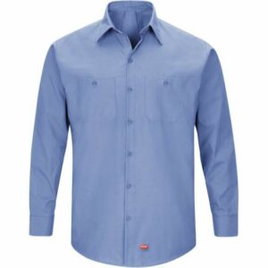 Red Kap Men's MIMIX Long Sleeve Work Shirt Blue/Light Blue, Medium - Men's Longsleeve Work Shirts at Academy Sports