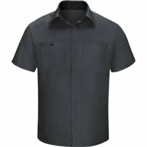 Red Kap Men's Performance Plus Shop Short Sleeve Shirt with OilBlok Technology Charcoal/Black, Small - Men's Longsleeve Work Shirts