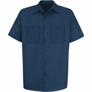 Red Kap Men's Short Sleeve Wrinkle-Resistant Cotton Work Shirt Navy Blue, 2X-Large Tall - Men's Longsleeve Work Shirts at Academy Sports
