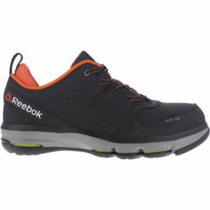 Reebok Men's DMX Flex EH Alloy Toe Lace Up Work Shoes Black/Orange, 7.5 - Lace St Work Boots at Academy Sports - RB3602