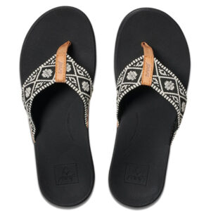 Reef Ortho-Bounce Woven Sandals - Women's Black/white 6.0