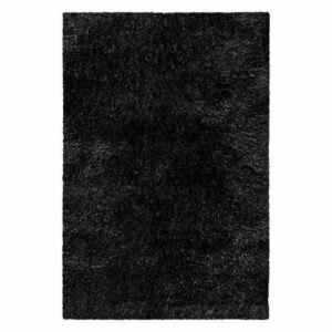 Retro Tufted Shag Indoor Living Room Area Rug, 6'x9', Black