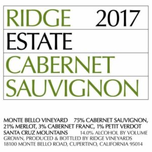 Ridge 2017 Estate Cabernet Sauvignon - Red Wine