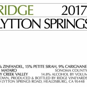 Ridge 2017 Lytton Springs - Red Wine