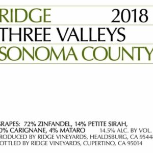 Ridge 2018 Three Valleys Red - Red Wine