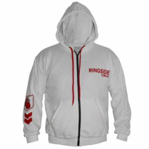 Ringside Boys' Industry Domination Zip-Up Hoodie White/Red, Medium - Martial Arts/Accessories at Academy Sports