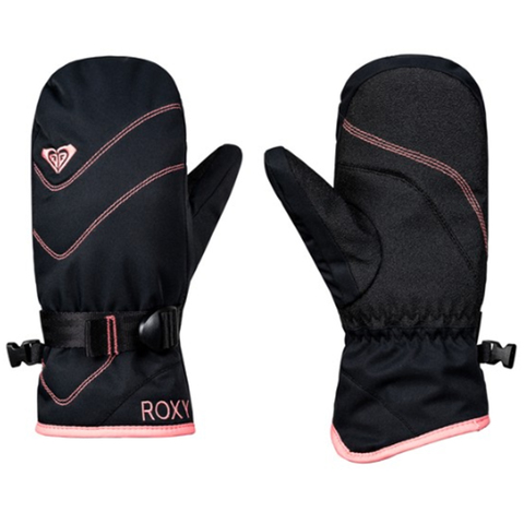 Roxy Girl's Jetty Snowboard/Ski Mittens - Kid's True Black Lg Roxy Girl's Jetty Snowboard/Ski Mittens - Kid's True Black Lg
